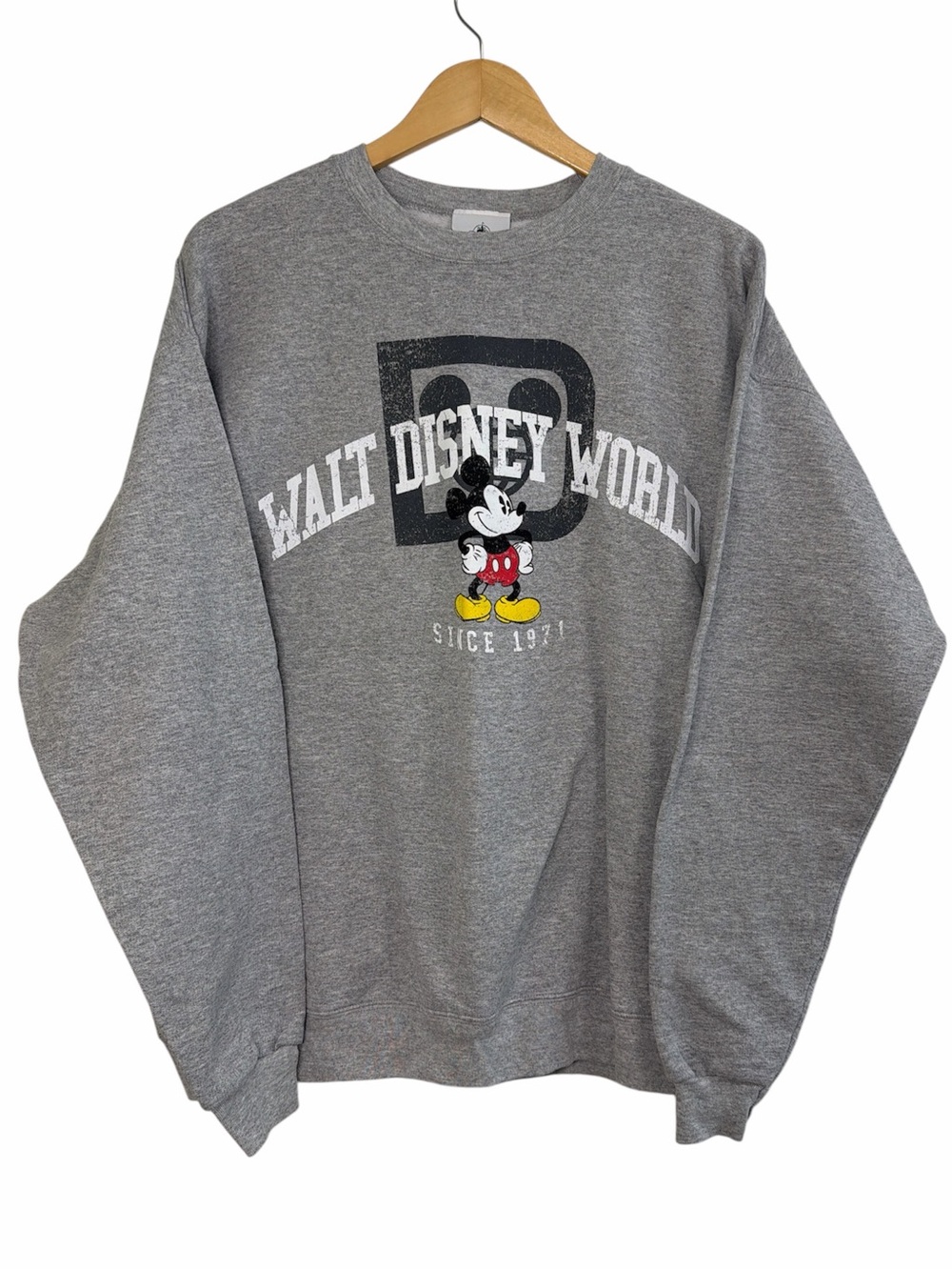 Walt Disney World Mickey Mouse Crewneck Sweatshirt Grey Large